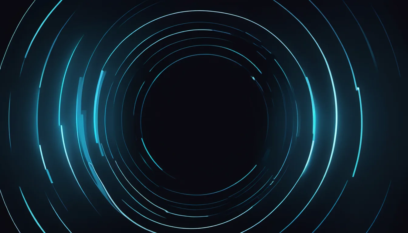 Abstract range arc spread illustration in aqua-cyan on dark navy — decorative header for No-WiFi and Long-Range Water Monitors Compared