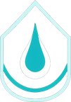 Water Leak Hub logo — droplet inside a home-shaped shield